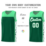 Custom Kelly Green Side Pattern Sports Uniform Basketball Jersey