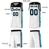 Custom White Side Pattern Sports Uniform Basketball Jersey