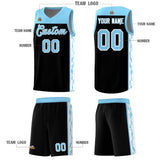 Custom Black Side Pattern Sports Uniform Basketball Jersey