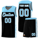 Custom Black Side Pattern Sports Uniform Basketball Jersey