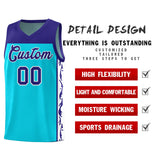 Custom Sky Blue Side Pattern Sports Uniform Basketball Jersey