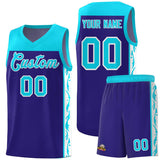 Custom Royal Side Pattern Sports Uniform Basketball Jersey