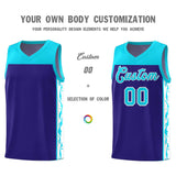 Custom Royal Side Pattern Sports Uniform Basketball Jersey