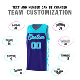 Custom Royal Side Pattern Sports Uniform Basketball Jersey