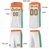 Custom White Side Pattern Sports Uniform Basketball Jersey