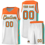 Custom White Side Pattern Sports Uniform Basketball Jersey