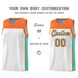 Custom White Side Pattern Sports Uniform Basketball Jersey