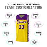 Custom Gold Side Pattern Sports Uniform Basketball Jersey