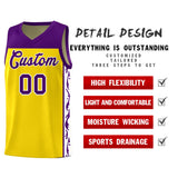Custom Gold Side Pattern Sports Uniform Basketball Jersey