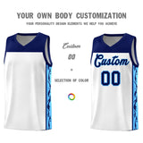 Custom White Side Pattern Sports Uniform Basketball Jersey