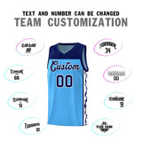 Custom Light Blue Side Pattern Sports Uniform Basketball Jersey