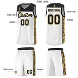 Custom White Side Pattern Sports Uniform Basketball Jersey
