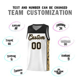 Custom White Side Pattern Sports Uniform Basketball Jersey
