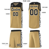 Custom Light Brown Side Pattern Sports Uniform Basketball Jersey