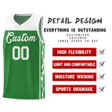 Custom Kelly Green Side Pattern Sports Uniform Basketball Jersey