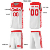 Custom White Side Pattern Sports Uniform Basketball Jersey