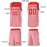 Custom Pink Side Pattern Sports Uniform Basketball Jersey