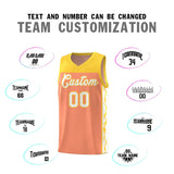 Custom Gold Orange Side Pattern Sports Uniform Basketball Jersey
