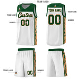 Custom White Side Pattern Sports Uniform Basketball Jersey