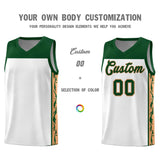 Custom White Side Pattern Sports Uniform Basketball Jersey