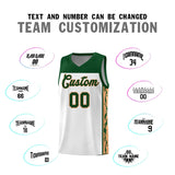 Custom White Side Pattern Sports Uniform Basketball Jersey