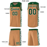 Custom Light Brown Side Pattern Sports Uniform Basketball Jersey