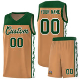Custom Light Brown Side Pattern Sports Uniform Basketball Jersey
