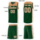 Custom Green Side Pattern Sports Uniform Basketball Jersey