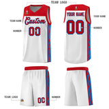 Custom White Side Pattern Sports Uniform Basketball Jersey