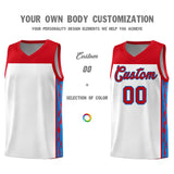 Custom White Side Pattern Sports Uniform Basketball Jersey