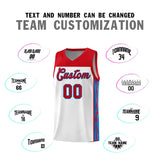 Custom White Side Pattern Sports Uniform Basketball Jersey