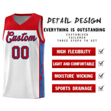 Custom White Side Pattern Sports Uniform Basketball Jersey