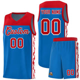 Custom Royal Side Pattern Sports Uniform Basketball Jersey