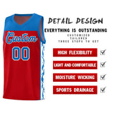 Custom Red Side Pattern Sports Uniform Basketball Jersey
