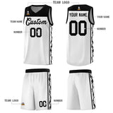 Custom White Side Pattern Sports Uniform Basketball Jersey