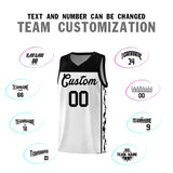 Custom White Side Pattern Sports Uniform Basketball Jersey