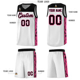 Custom White Side Pattern Sports Uniform Basketball Jersey