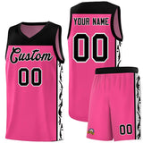 Custom Pink Side Pattern Sports Uniform Basketball Jersey