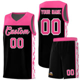 Custom Black Side Pattern Sports Uniform Basketball Jersey