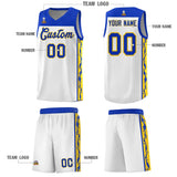 Custom White Side Pattern Sports Uniform Basketball Jersey