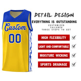 Custom Gold Side Pattern Sports Uniform Basketball Jersey