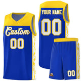 Custom Royal Side Pattern Sports Uniform Basketball Jersey