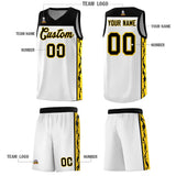 Custom White Side Pattern Sports Uniform Basketball Jersey