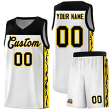 Custom White Side Pattern Sports Uniform Basketball Jersey