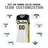 Custom White Side Pattern Sports Uniform Basketball Jersey