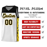 Custom White Side Pattern Sports Uniform Basketball Jersey