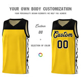 Custom Gold Side Pattern Sports Uniform Basketball Jersey