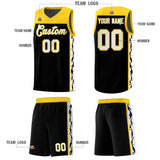 Custom Black Side Pattern Sports Uniform Basketball Jersey
