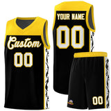 Custom Black Side Pattern Sports Uniform Basketball Jersey