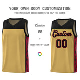 Custom Old Gold Side Pattern Sports Uniform Basketball Jersey